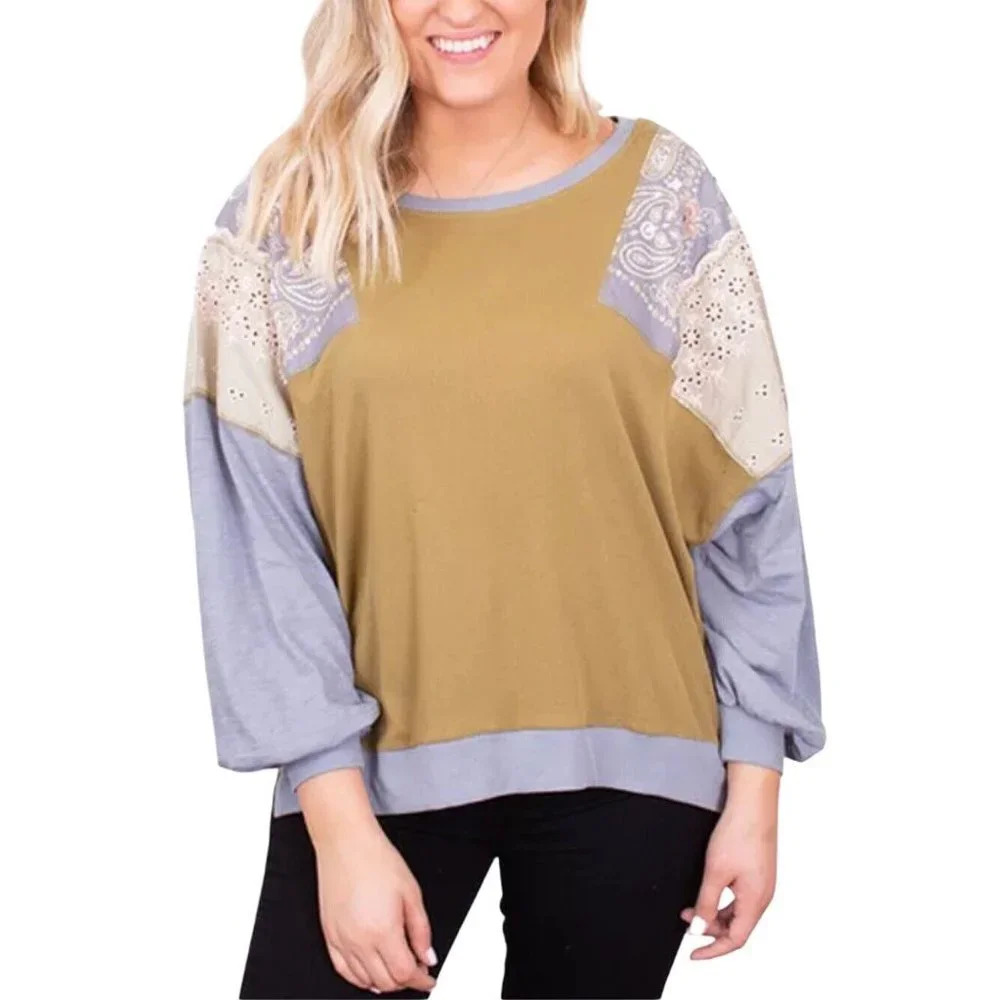Free People Feelin It Boho Army Combo Top‎ Size Small